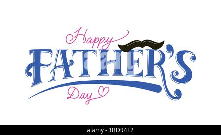 Happy fathers day text calligraphy typography for greeting card decoration Stock Vector