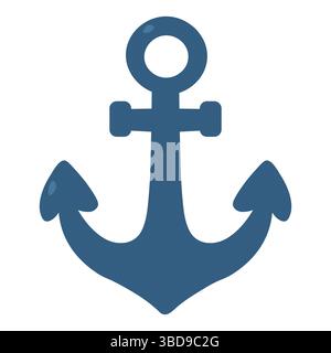 Cartoon navy anchor with curved flukes Stock Vector