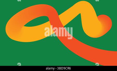 Twisting Gradient Ribbon on Blue Background Stock Vector