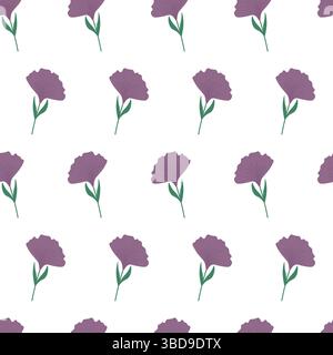 Seamless Floral Pattern with Violet Petals Stock Vector