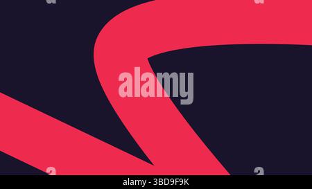 Bold Red Curves on Dark Abstract Background Stock Vector