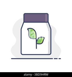 Fertilizer pack vector icon. Seed package sign. Graph symbol for agriculture, garden and plants web site and apps design, logo, app, UI Stock Vector