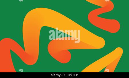 Gradient Ribbon with Round End on Blue Background Stock Vector