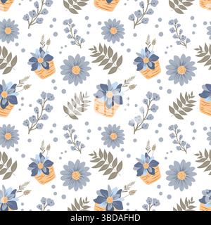spa cosmetic and bath accessories seamless pattern illustration on white background. Stock Vector
