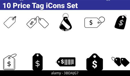 Set of 10 Price Tag Icons - Vector Illustration Stock Vector