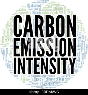Carbon Emission Intensity word cloud conceptual design isolated on white background. Stock Vector
