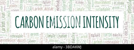 Carbon Emission Intensity word cloud conceptual design isolated on white background. Stock Vector