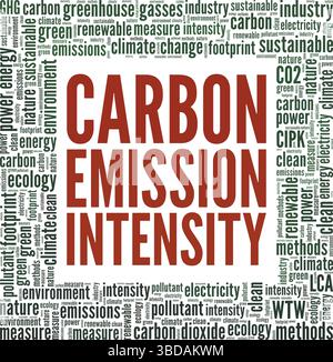 Carbon Emission Intensity word cloud conceptual design isolated on white background. Stock Vector