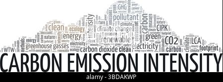 Carbon Emission Intensity word cloud conceptual design isolated on white background. Stock Vector