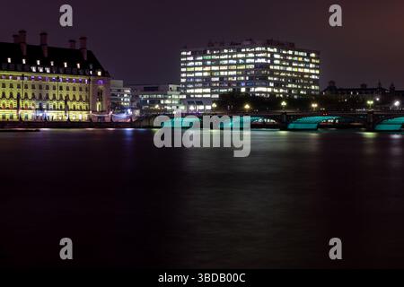 Westminster bridge  over River Thames viewed from the east Stock Photo