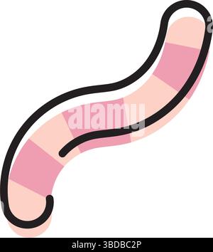 Curvy striped candy stick. Vector Stock Vector