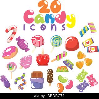 Big colorful candy set. Vector Stock Vector