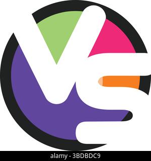 Abstract VS Letters, Colourful Geometric Logo Stock Vector
