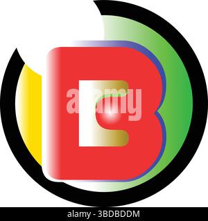 Vibrant Letter B Logo, Modern Design Icon Stock Vector