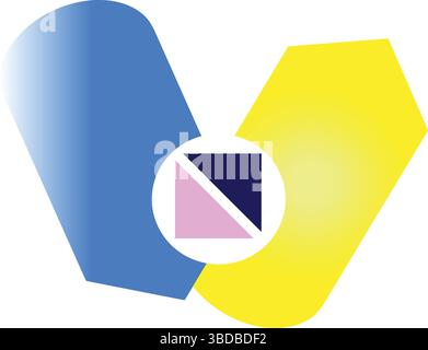 Abstract W Letter, Vivid Geometric Logo Stock Vector