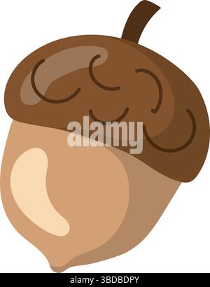 acorn brown seed cartoon vector illustration Stock Vector Image & Art ...