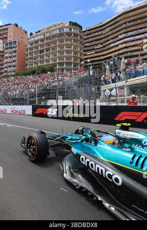Monaco, Monaco. 23rd May, 2025. Fernando Alonso of Aston Martin looks