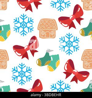 Ginger houses and bows. Vector Stock Vector