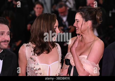 Aubrey Plaza, left, and Margaret Qualley attend the special screening