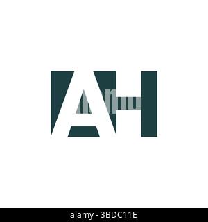 AH negative space letter logo white background. AH Letter Logo Design With Negative Space Concept. Stock Vector