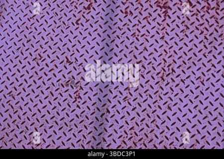 Background, violet coloured checker plate Purple background: violet coloured checker plate Stock Photo