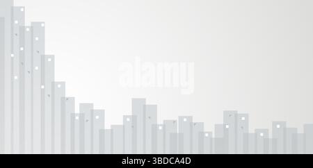 abstract city skyline grayscale backgrounds for space for text, banner, poster, presentation slide, business card, abstraction creative website Stock Vector