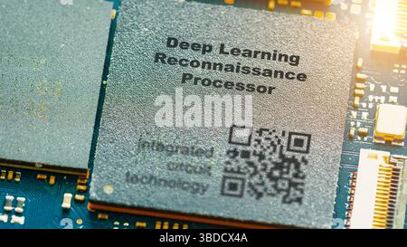 Deep learning reconnaissance processor. Analyses real-time intelligence data using AI. Stock Photo