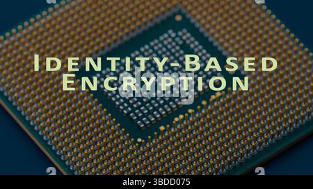 Identity-based encryption. An encryption scheme where the public key is derived from a unique identifier, simplifying key management in certain scenarios. Stock Photo