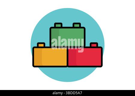 Building block icon. colored outline icon style. icon related to brand foundation. business elements vector illustration Stock Vector