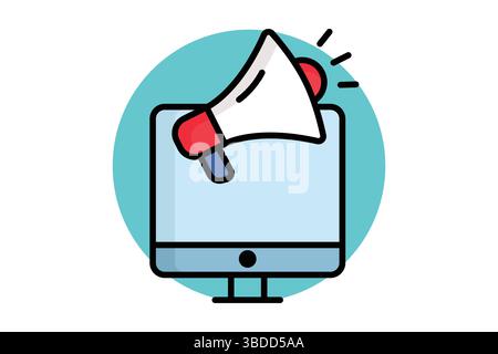 Advertising icon. colored outline icon style. icon related to branding. business elements vector illustration Stock Vector