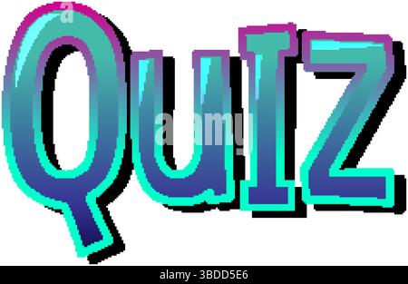 Bold, colorful vector text design with a playful, dynamic style. Ideal for game shows, educational content, and interactive media Stock Vector