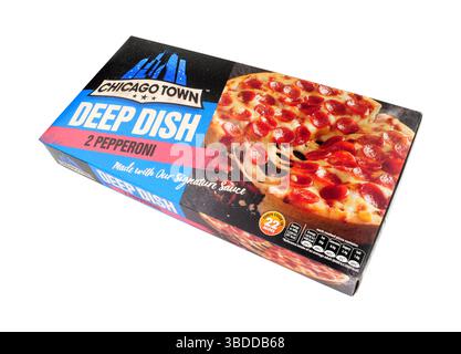 Chicago Town frozen deep dish pepperoni and cheese microwavable pizza pack Stock Photo