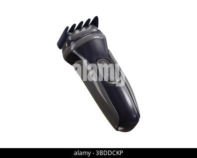 Hair Clipper Trimmer 3D Illustration – Modern Barber Tool Concept Stock Vector