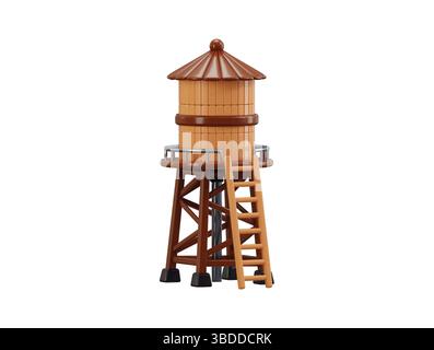 Water tower icon 3d render concept of 3d water tower public infrastructure icon vector illustration Stock Vector