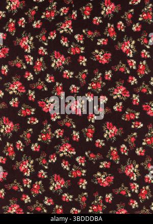 Rose print cotton pattern fabric design sample detail background Stock Photo