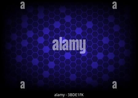 Abstract dark blue digital hexagon grids perspective design background, vector illustration Stock Vector