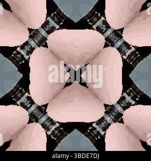 Pink Black Kaleidoscope Vector Pattern Stock Vector