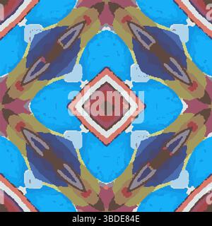 Blue Pink Geometric Vector Pattern Stock Vector