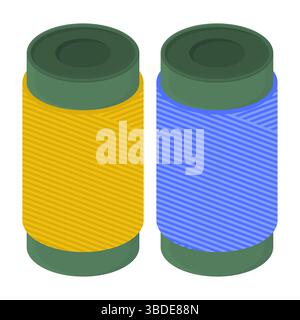 Minimalist Thread Spool Sewing Supplies Vector. Thread Spool Element on White Background. Good for Sewing. Stock Vector