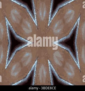 Brown White Kaleidoscope Vector Pattern Stock Vector
