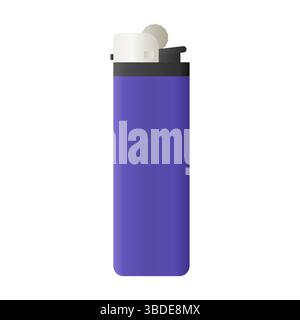Disposable Lighter Vector on White Background. Smoking Equipment Lighter Element. Simple Lighter Icon. Stock Vector