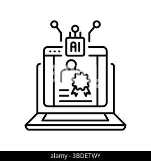 generation student resumes black line icon for digital and print projects. Minimal clean icons for apps and websites. Modern simple icons for UI UX an Stock Vector
