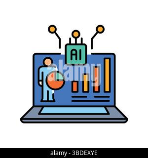 analysis student progress black line icon for digital and print projects.  Minimal clean icons for apps and websites. Modern simple icons for UI UX an Stock Vector