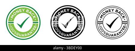 Money Back Guarantee Badge Icon Collection Stock Vector
