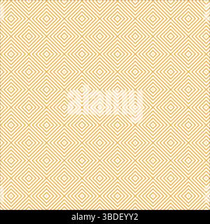 Seamless Geometric Yellow and White Diamond Pattern Background, Abstract Modern Yellow Square Line Art Pattern, Bright Minimalist Repeating Geometric. Stock Vector