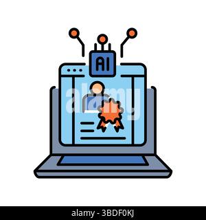 generation student resumes color line icon for digital and print projects.  Minimal clean icons for apps and websites. Modern simple icons for UI UX a Stock Vector