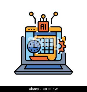 optimization class schedules color line icon for digital and print projects.  Minimal clean icons for apps and websites. Modern simple icons for UI UX Stock Vector