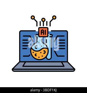 virtual laboratories STEM disciplines black line icon for digital and print projects.  Minimal clean icons for apps and websites. Modern simple icons Stock Vector