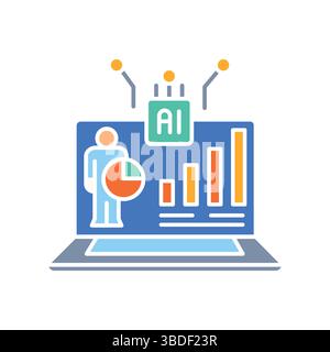 analysis student progress black line icon for digital and print projects.  Minimal clean icons for apps and websites. Modern simple icons for UI UX an Stock Vector