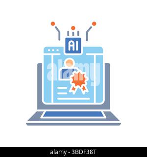 generation student resumes color flat icon for digital and print projects.  Minimal clean icons for apps and websites. Modern simple icons for UI UX a Stock Vector